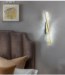Adhafera Twisted Crystal Bar Wall Lamp