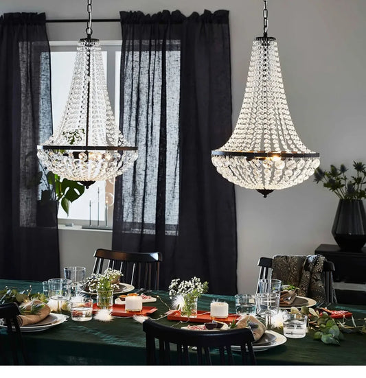 Okab Beaded Crystal Bell Chandelier