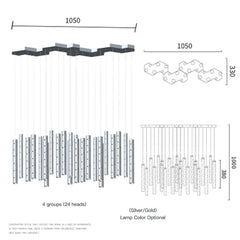Castula Tube Cascade Chandelier