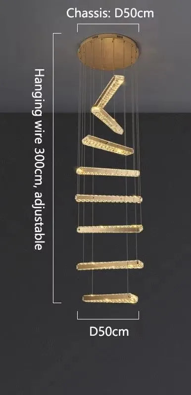 Sadr Spiral Crystal Bar Chandelier