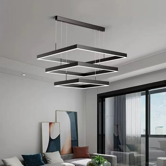 Schedar Layered Square Chandelier