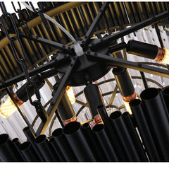 Mensae Black Tube Crystal Chandelier