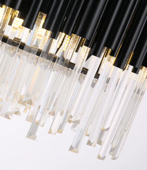 Mensae Black Tube Crystal Chandelier