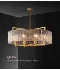 Ain Framed Textured Glass Chandelier