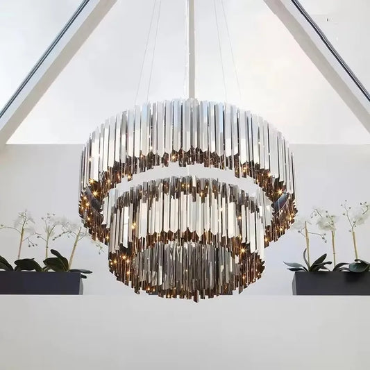 Mensae Ribbed Metal Chandelier