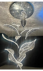Merope Crystal Leaf Chandelier