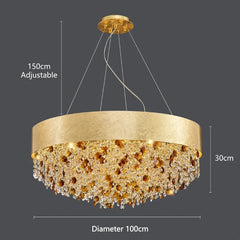 Alpherg Crystal Bead Band Chandelier