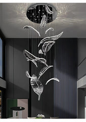 Merope Crystal Leaf Chandelier