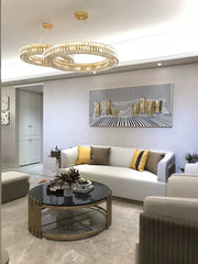 Alnair Double Crystal Ring Chandelier