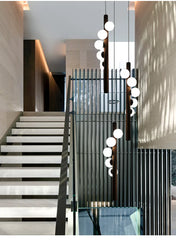 Girtab Globe Rod Staircase Chandelier