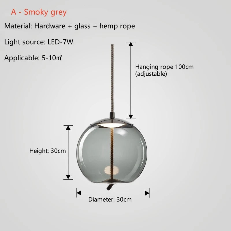Propus Rope Glass Pendant Lamp