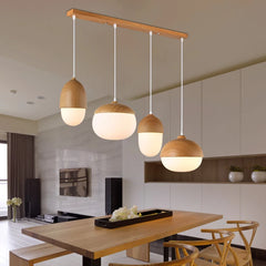 Achird Wood Cap Globe Pendant Lamp