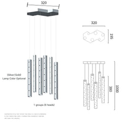 Castula Tube Cascade Chandelier