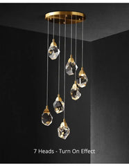 Acrux Faceted Crystal Cascade Chandelier