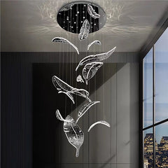Merope Crystal Leaf Chandelier