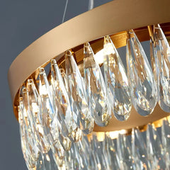 Nahn Oval Crystal Drop Band Chandelier