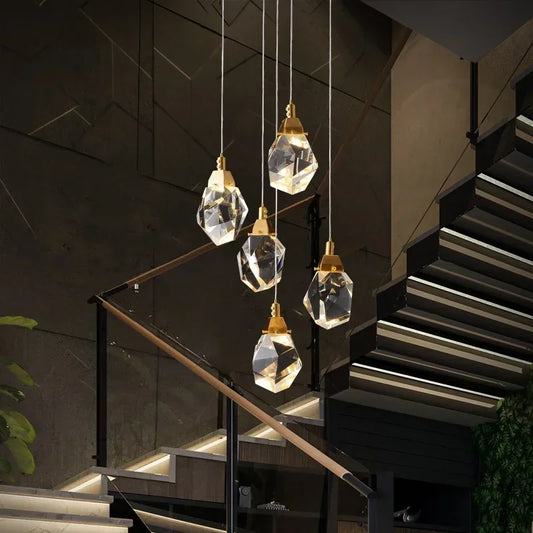 Acrux Faceted Crystal Cascade Chandelier