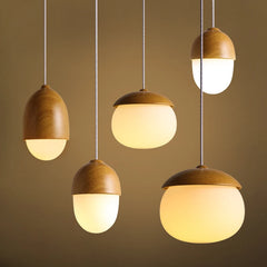Achird Wood Cap Globe Pendant Lamp