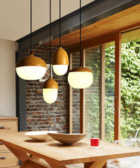 Achird Wood Cap Globe Pendant Lamp