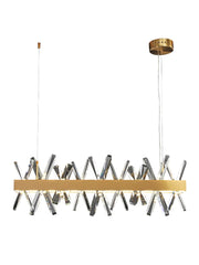 Nusakan Crossed Crystal Rod Chandelier