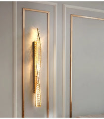 Adhafera Twisted Crystal Bar Wall Lamp
