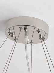 Alruba Beaded Crystal Bowl Chandelier