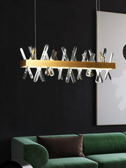 Nusakan Crossed Crystal Rod Chandelier
