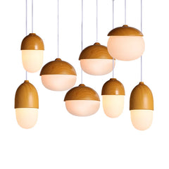 Achird Wood Cap Globe Pendant Lamp