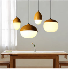 Achird Wood Cap Globe Pendant Lamp