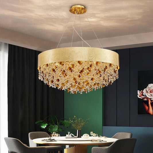Alpherg Crystal Bead Band Chandelier