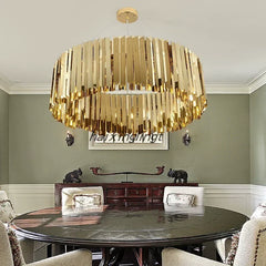 Mensae Ribbed Metal Chandelier