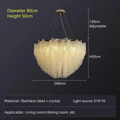 Alruba Beaded Crystal Bowl Chandelier