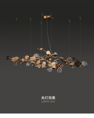 Merope Copper Glass Leaf Chandelier