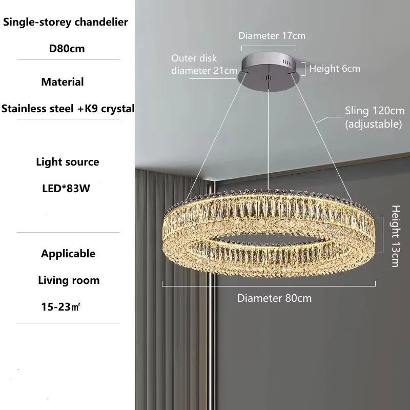 Alnair Prismatic Crystal Ring Chandelier