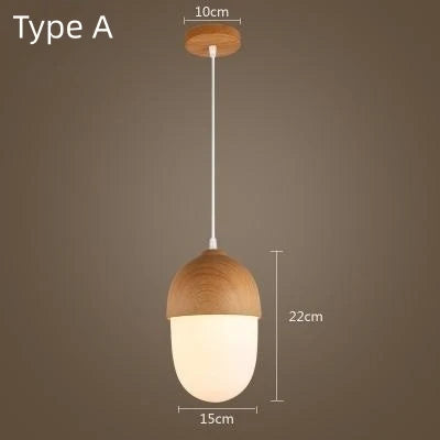 Achird Wood Cap Globe Pendant Lamp