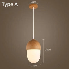 Achird Wood Cap Globe Pendant Lamp