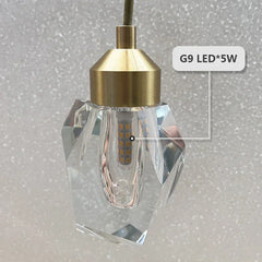 Acrux Faceted Crystal Cascade Chandelier