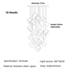 Acamar Glass Cube Chandelier