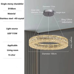 Alnair Prismatic Crystal Ring Chandelier