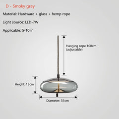 Propus Rope Glass Pendant Lamp