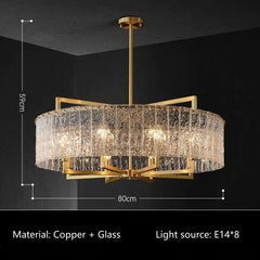 Ain Framed Textured Glass Chandelier