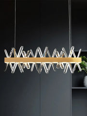 Nusakan Crossed Crystal Rod Chandelier