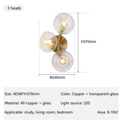 Hamal Globe Branch Wall Lamp