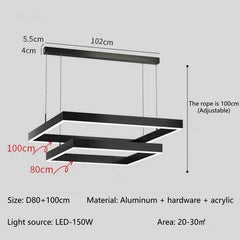 Schedar Layered Square Chandelier
