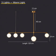Hamal Linear Drop Globe Pendant Lamp
