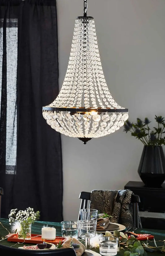 Okab Beaded Crystal Bell Chandelier