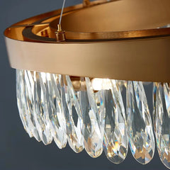 Nahn Oval Crystal Drop Band Chandelier
