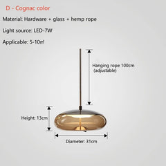 Propus Rope Glass Pendant Lamp