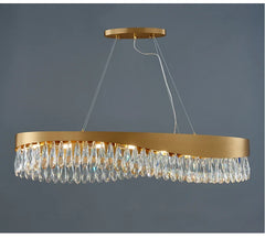Nahn Oval Crystal Drop Band Chandelier