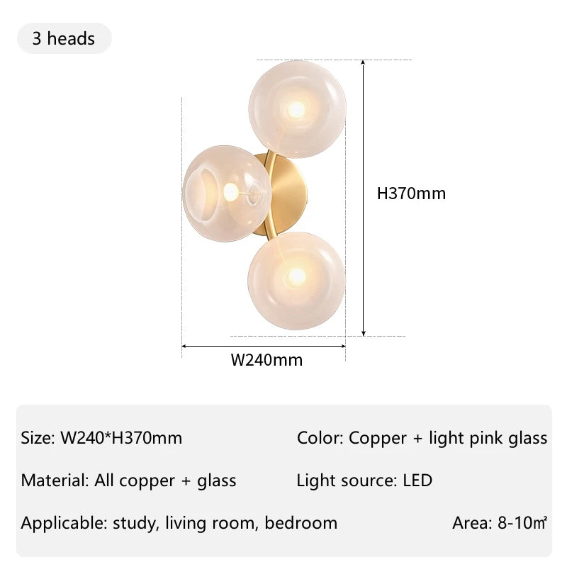 Hamal Globe Branch Wall Lamp